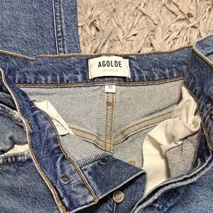 Agolde Women's Medium Blue High-Rise Denim Jeans